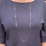 Long Grey Crystal Bead Asymmetrical Necklace, thumbnail 4 of 9