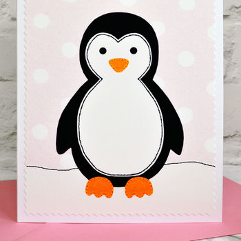 'Penguin' Personalised Girls Birthday Card, 2 of 3