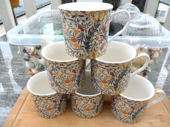 Set Of Six Mugs In William Morris Flora Design, 2 of 9
