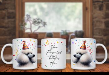Personalised Poodle Birthday Congratulations Party Mug, 2 of 2