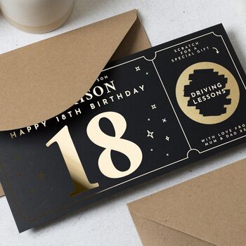 Driving Lessons Custom Scratch Card For Son 18th, 4 of 9