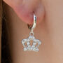 Sterling Silver Crystal Crown Earrings, thumbnail 1 of 5