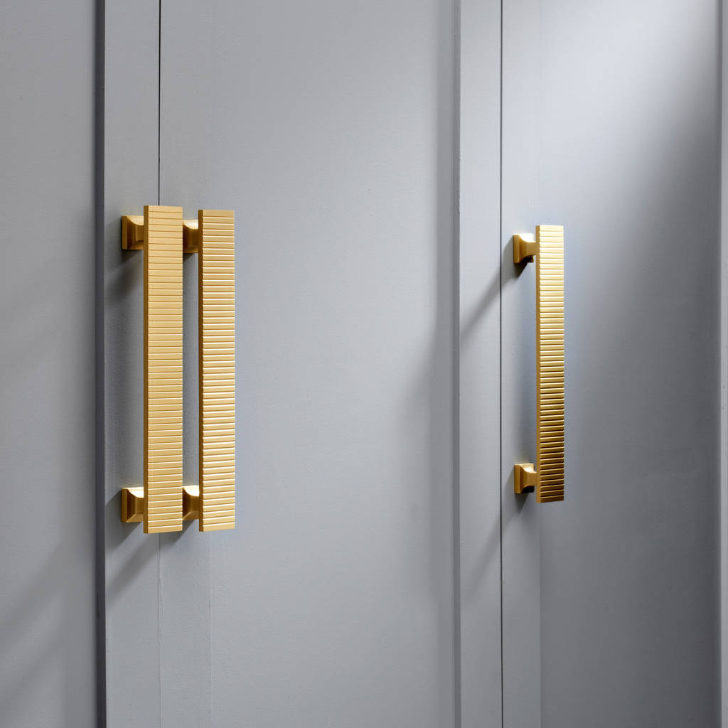 Long Striped Brass Wardrobe Handles By Pushka Home Notonthehighstreet