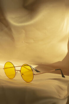 Yellow Tint Round Frame Sunglasses, 2 of 4