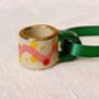 Hand Painted Abstract Mini Ceramic Mug Christmas Ornament, thumbnail 3 of 4