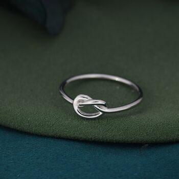 Sterling Silver Heart Knot Silver Ring, 2 of 12