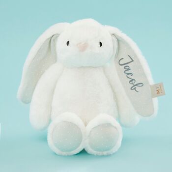 Personalised White Bunny Soft Toy, 5 of 6
