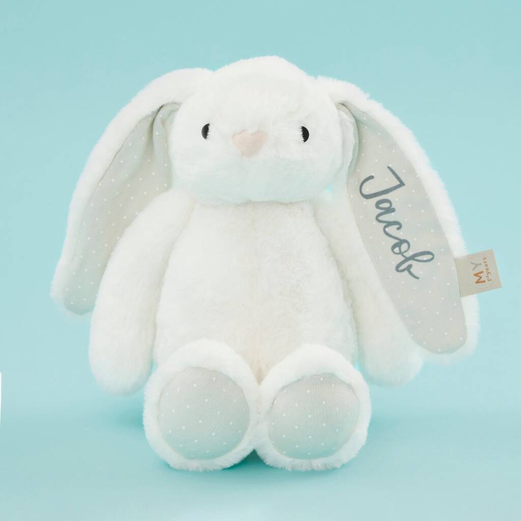 Personalised White Bunny Soft Toy, 1 of 4