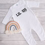 Personalised Organic Lil Sis Footless Sleepsuit, thumbnail 1 of 3