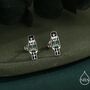 Sterling Silver Nutcracker Stud Earrings, thumbnail 1 of 12