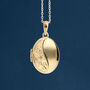 Personalised 9ct Yellow Gold Filigree Milgrain Locket, thumbnail 2 of 12