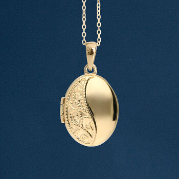 Personalised 9ct Yellow Gold Filigree Milgrain Locket, 2 of 12