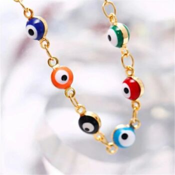 Multicolour Evil Eye Protection Indian Anklet, 2 of 3