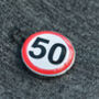 50 Speed Sign Lapel Pin Badge, thumbnail 3 of 4