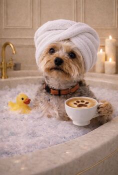 Dog Bathroom Portrait From Your Own Photo, 3 of 4