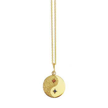 Yin And Yang Double Birthstone Disc Necklace, 2 of 3