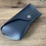 Personalised Dark Blue Leather Glasses Case, thumbnail 7 of 12