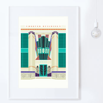 Art Deco London The Hoover Building Illustrated Poster, 3 of 3