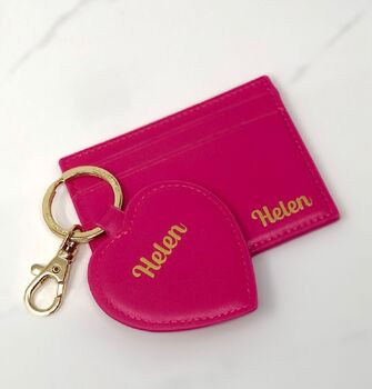 Personalised Card Holder And/Or Heart Keyring, 2 of 10