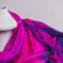 100% Mulberry Silk Scarf, Fuchsia Purple And Blue, thumbnail 2 of 5