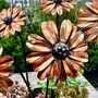Set Of Three Or Five Copper Daisy Copper Garden Stakes, thumbnail 2 of 10