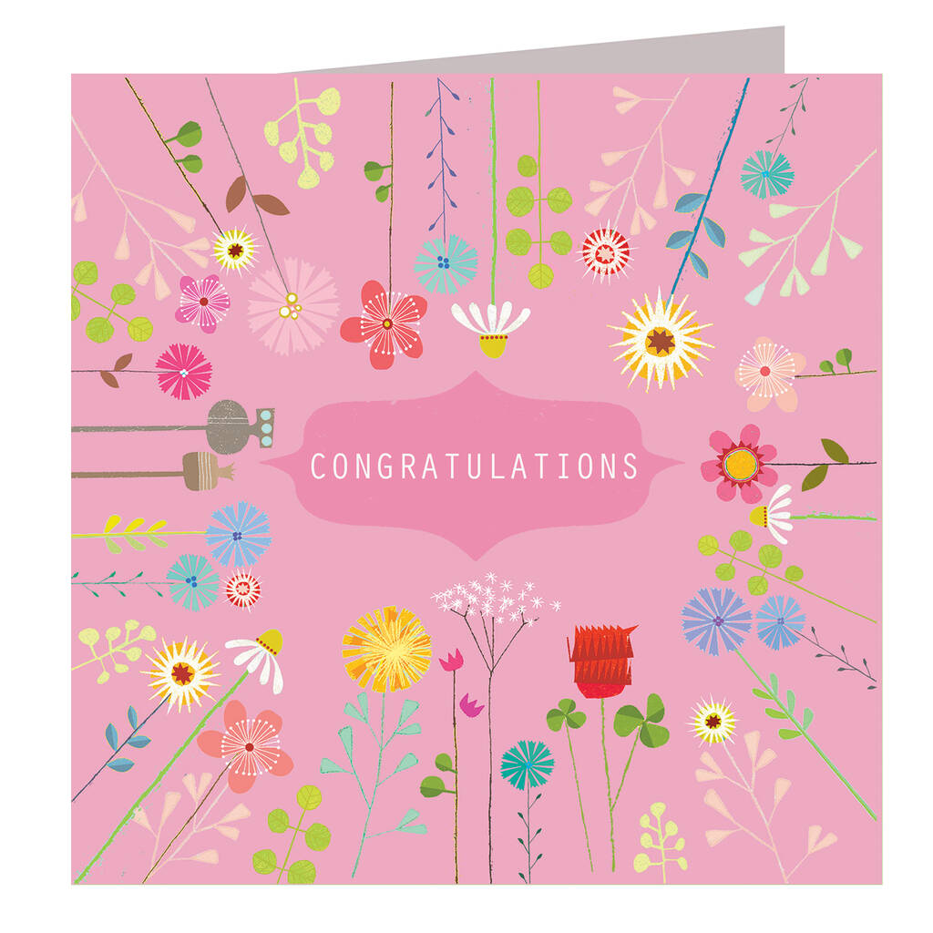 Floral Congratulations Card By Kali Stileman Publishing 