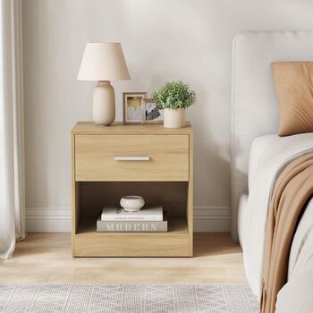 Bedside Table With Drawer And Open Storage, 5 of 10