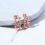 Interlocking Charm Gold Plated Sterling Silver Earrings, thumbnail 3 of 9