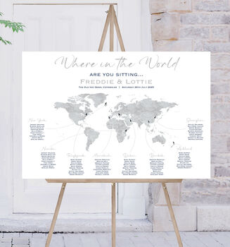 World Map Destination Wedding Table Plan, 2 of 7