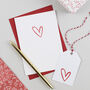 Red Heart Anniversary Card And Gift Tag, thumbnail 1 of 4
