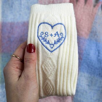 Personalised Bamboo Pyjamas Cashmere Bed Socks Gift Box, 4 of 7