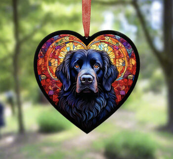 Newfoundland Stained Glass Effect Heart Suncatcher, 5 of 5