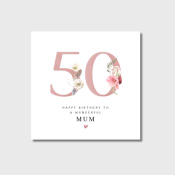 50th Birthday Card Pink Mum Sister Auntie Friend, 2 of 2