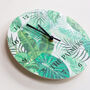 Tropical Leaf Personalised Wall Clock, thumbnail 4 of 5