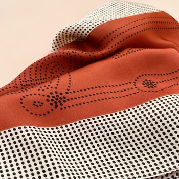 Burnt Orange Dot Print Scarf, 3 of 5