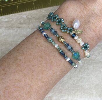 Aqua Bead And Freshwater Pearls Bracelet, 5 of 6