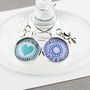 Personalised Hearts And Flowers Wine Glass Charm, thumbnail 1 of 8