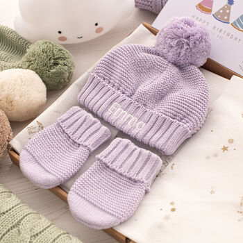 Personalised Big Bobble Knitted Baby Hat, 7 of 12