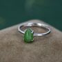 Sterling Silver Natural Jasper Jade Droplet Ring, thumbnail 1 of 11