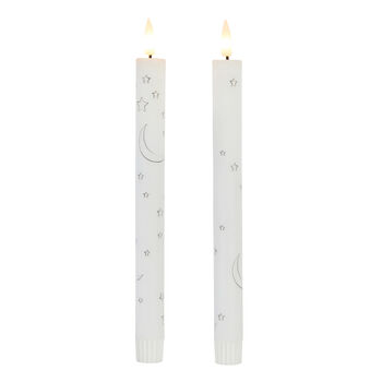 Two Moon And Star Tru Glow® LED Battery Taper Candles, 2 of 2
