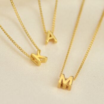 Personalised Gold Mini Slider Initial Charm Necklace, 2 of 7