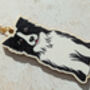 Collie Dog Wooden Keyring With Optional Christmas Card, thumbnail 5 of 9