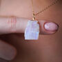 Raw Moonstone Crystal Necklace, thumbnail 3 of 11