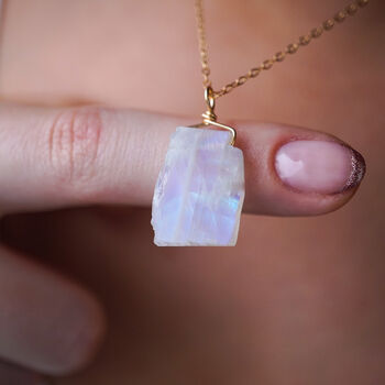 Raw Moonstone Crystal Necklace, 3 of 11