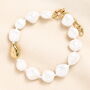 Stainless Steel Chunky Organic Pearl Beaded Bracelet In Gold Plating, thumbnail 1 of 2