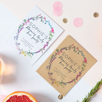 10 Wildflower Wreath Hen Party Seed Packets By Wedding in a Teacup