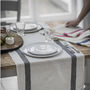 Charcoal French Stripe Linen Table Runner, thumbnail 3 of 4