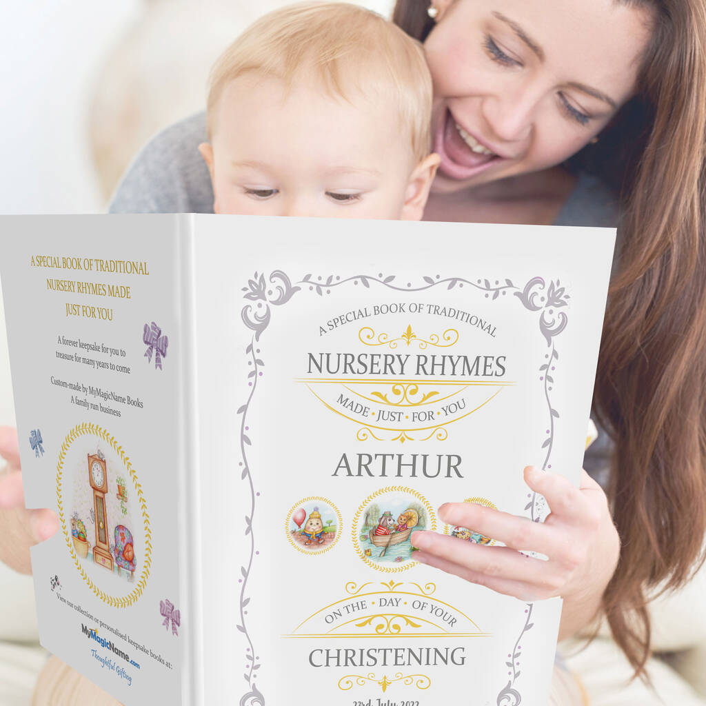 Personalised Christening Gift Book Of Nursery Rhymes, 1 of 10