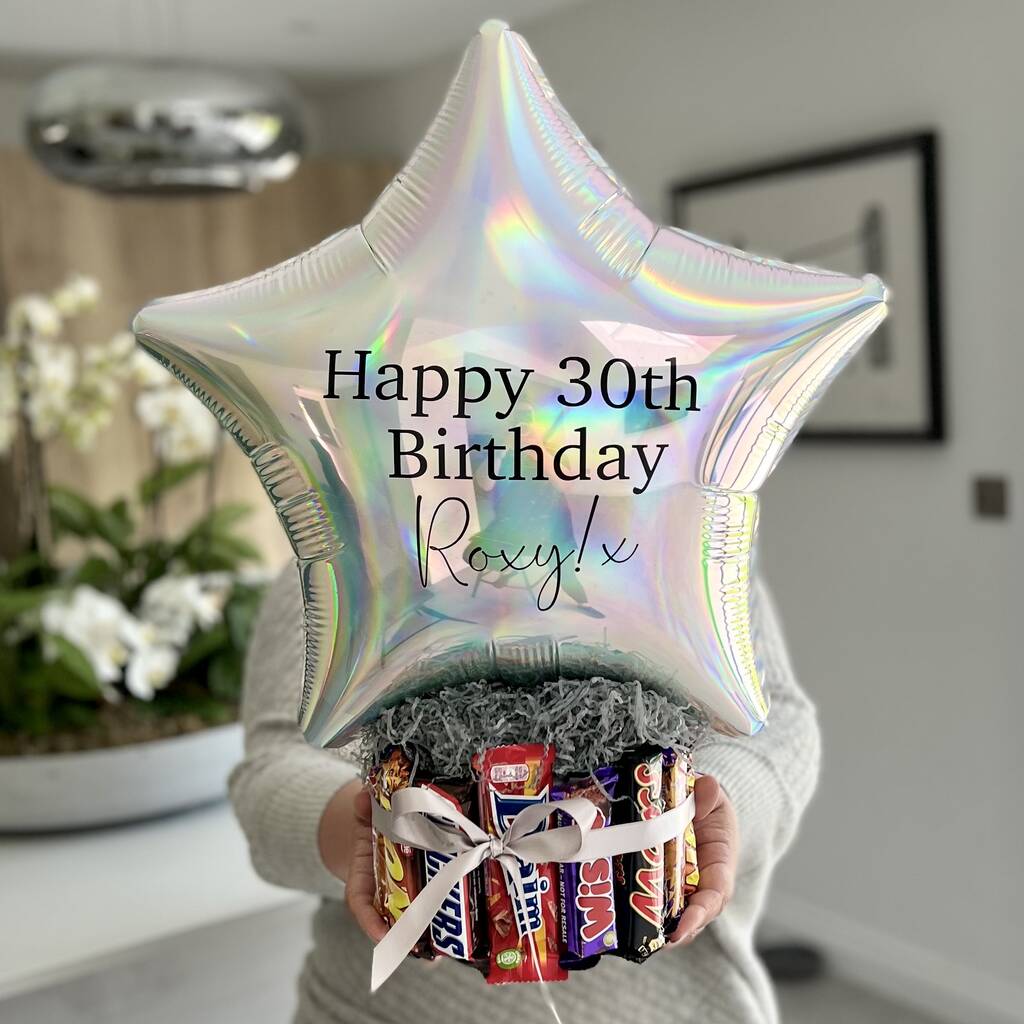 Personalised Birthday Balloon Chocolate Bar Cake