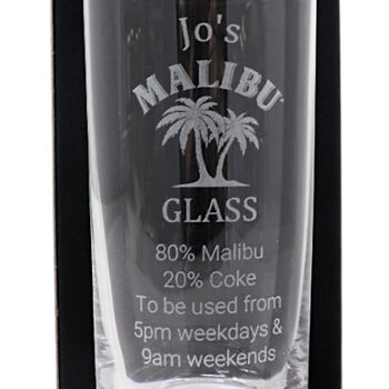 Personalised Malibu % Highball Glass, 2 of 2